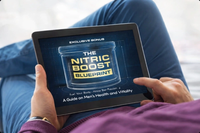 Seller-supplied graphic advertising The Nitric Boost Blueprint bonus