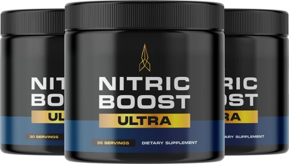 Three Nitric Boost Ultra jars from the supplied product image